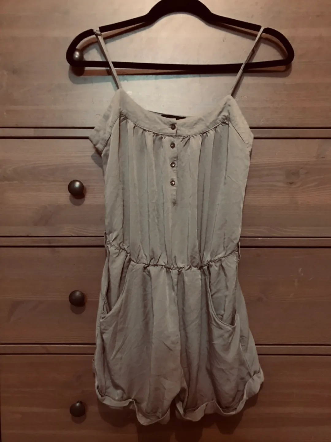 Grey Romper with Pockets thumbnail