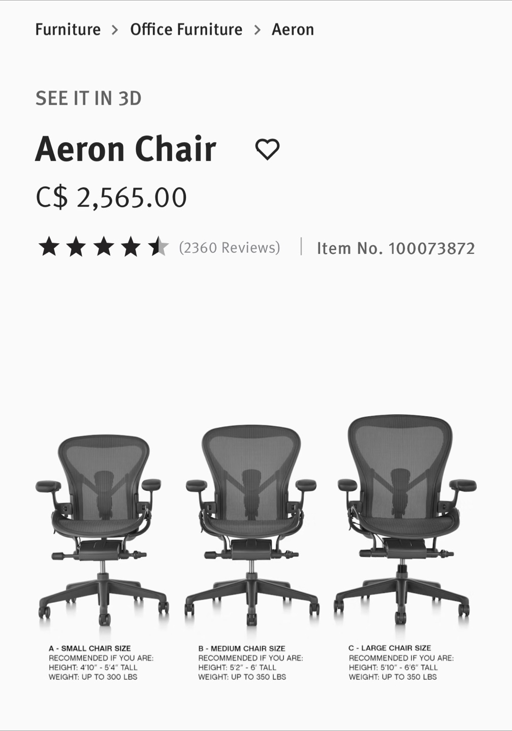 Herman Miller - Aeron Ergonomic Office Chair with Headrest - photo 5