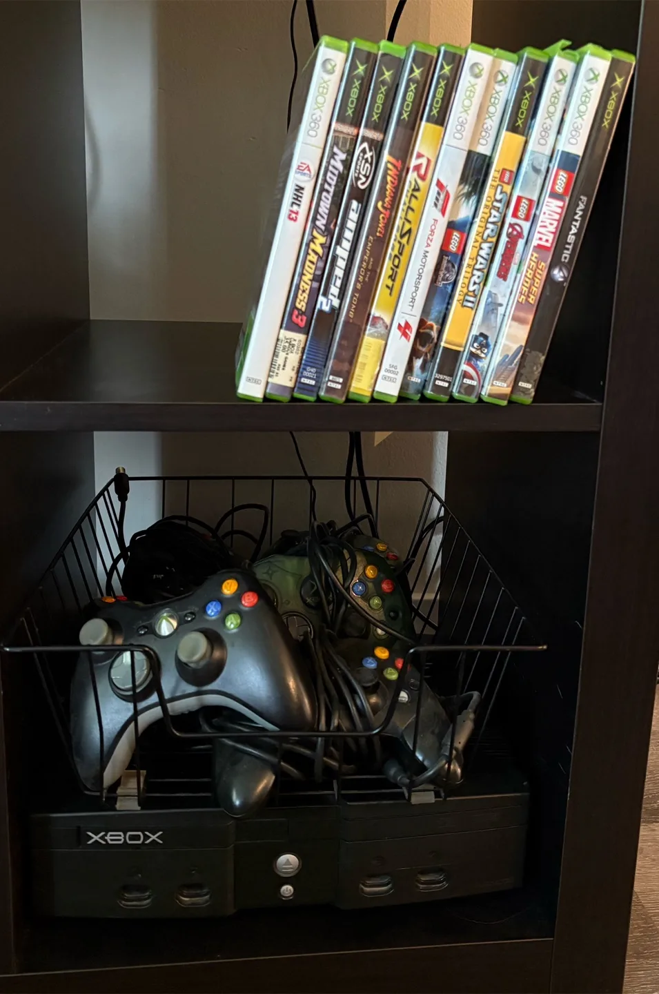 Xbox Console with Controllers and Games thumbnail