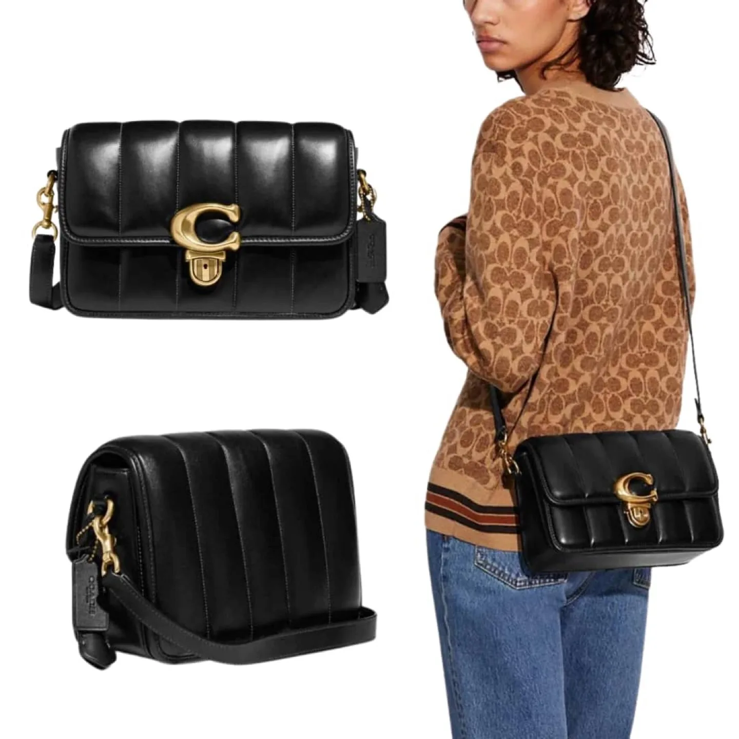 Coach Quilted Studio Shoulder Bag with Coach Cherry Charm image indicator(8)