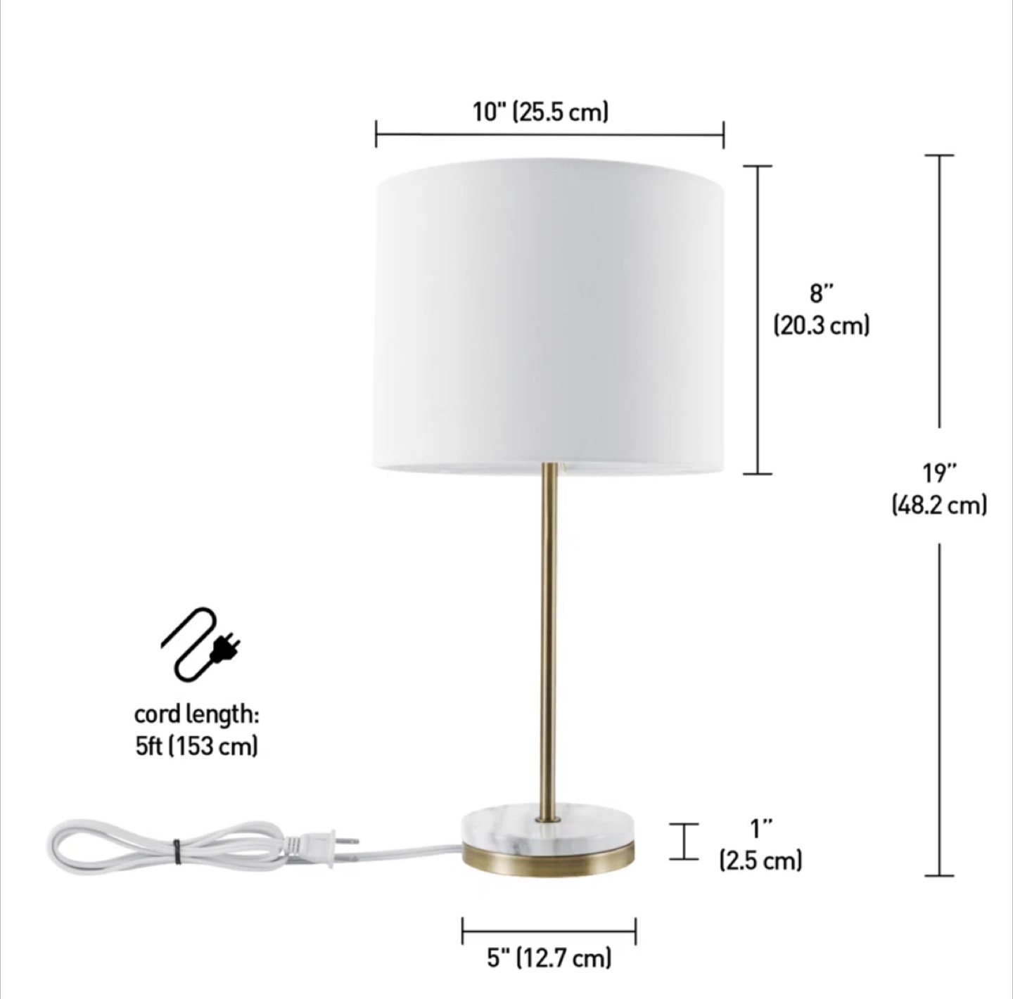 Table Lamp with Marble Base - photo 2