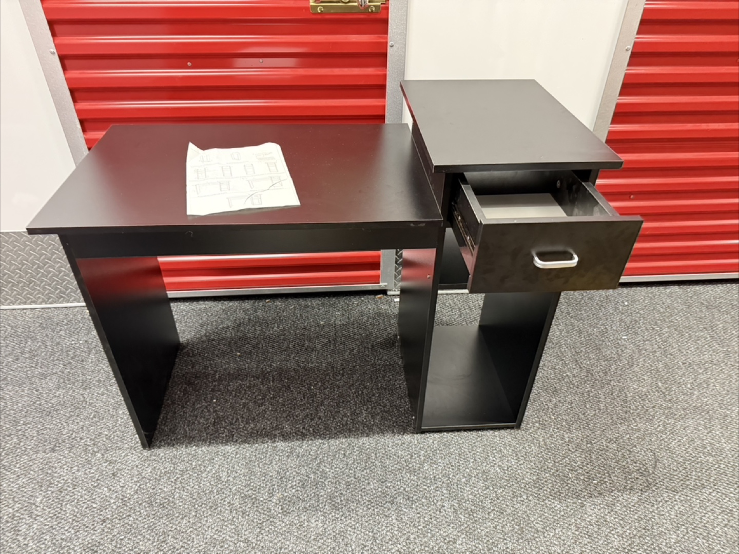 Black Desk with Storage
