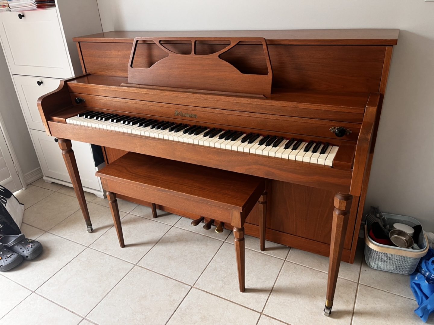 Free Schumann Upright Piano with Bench