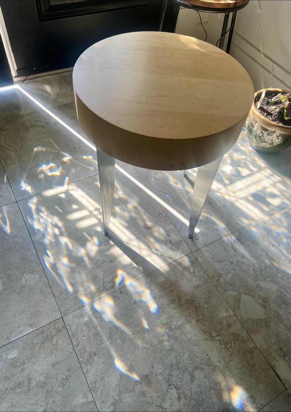Round Wooden Side Table