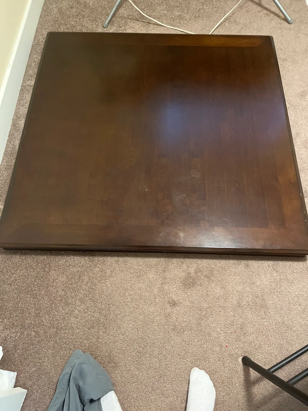 Wood Table with Cabinet