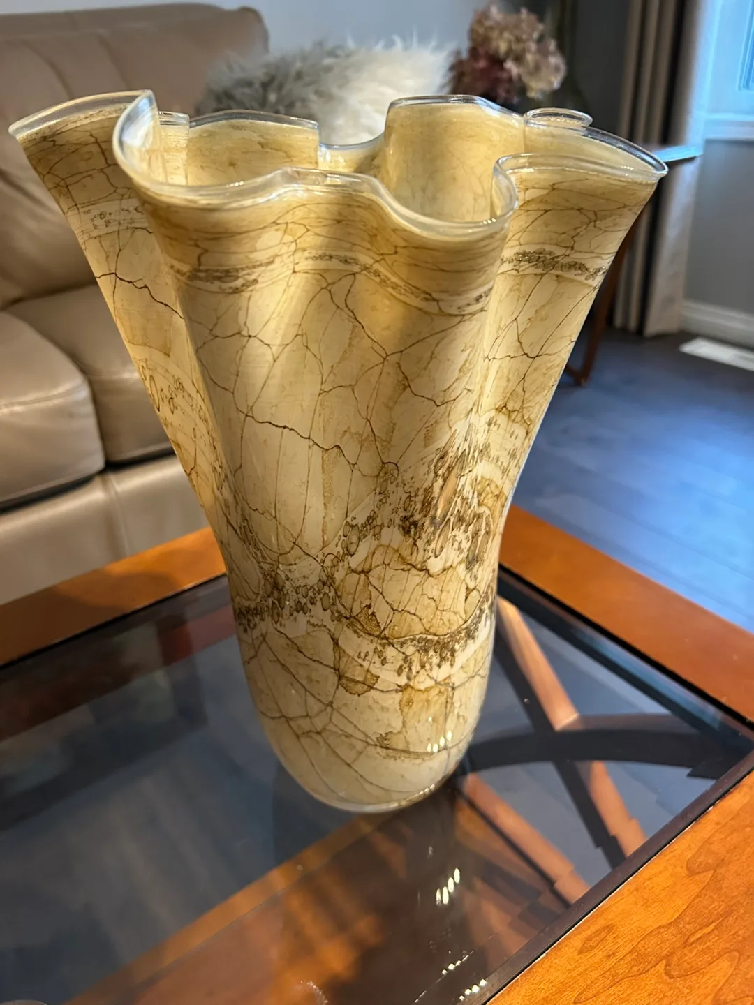 Unique Glass Vase with Marble Pattern thumbnail