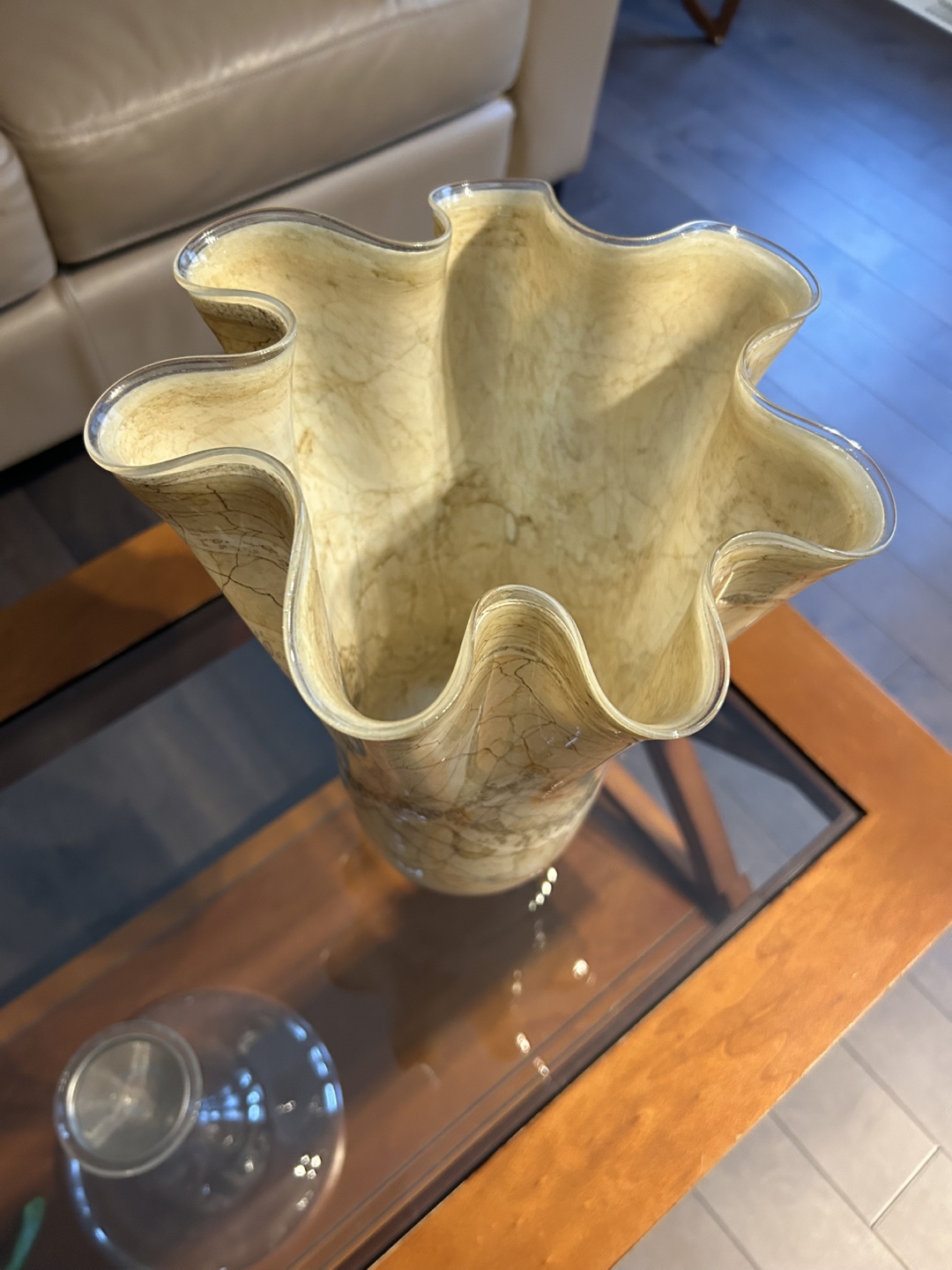 Unique Glass Vase with Marble Pattern - photo 3