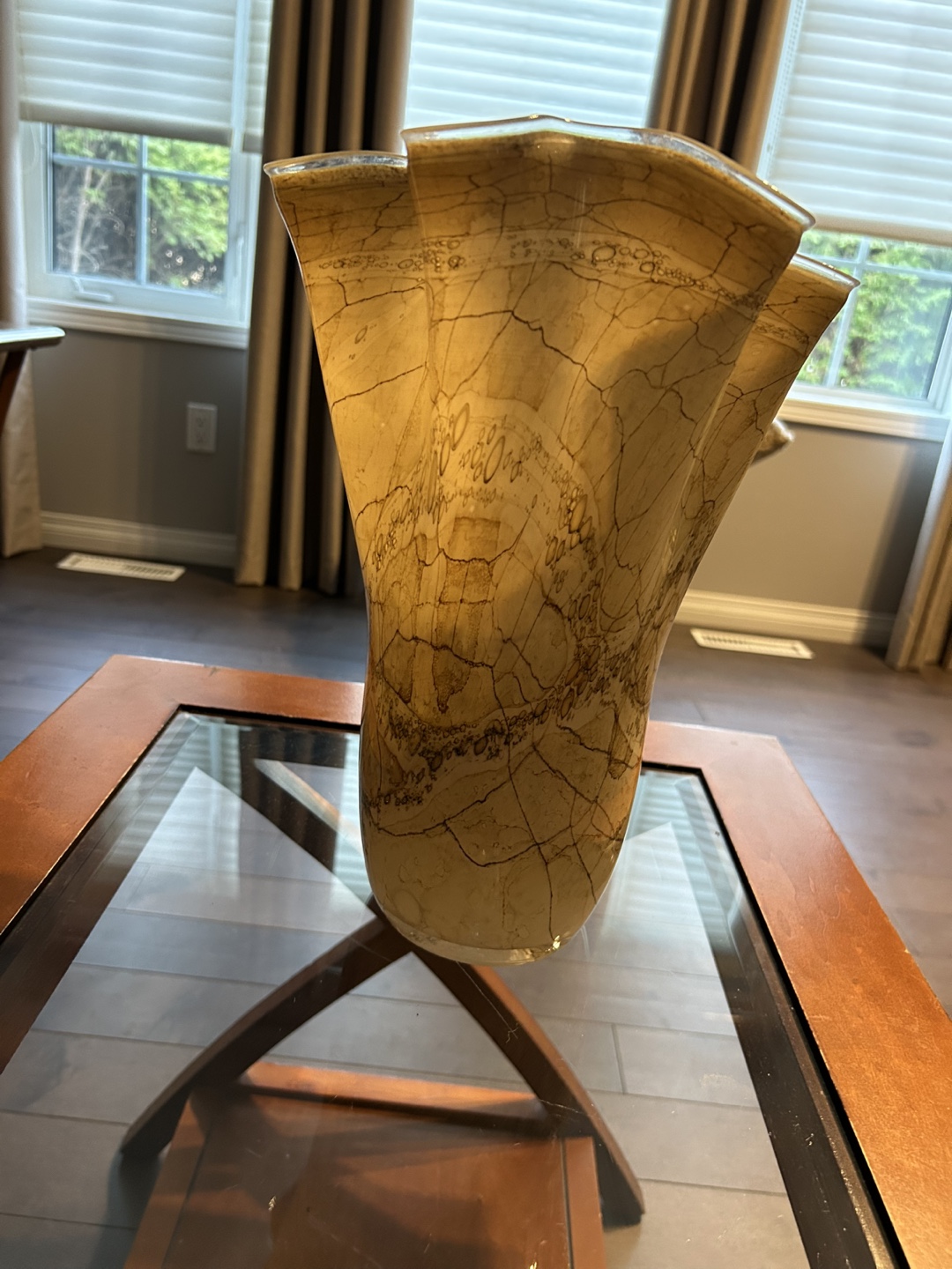 Unique Glass Vase with Marble Pattern - photo 2