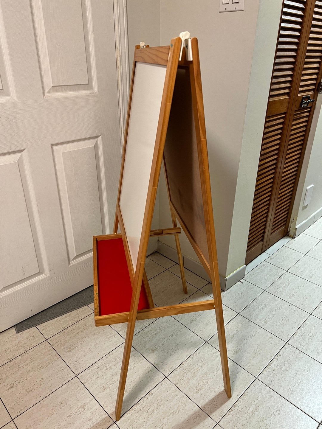 Wooden Easel with Chalkboard and Whiteboard - photo 3