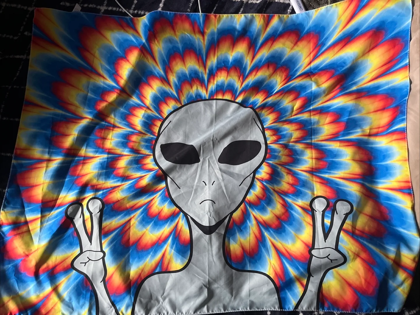 Alien Peace Sign Tapestry thumbnail