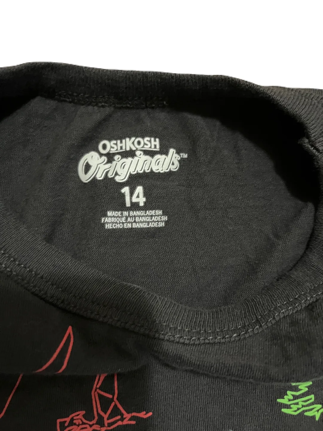 OshKosh boys’ 14 long sleeve Dino World T-shirt, dark grey image indicator(2)