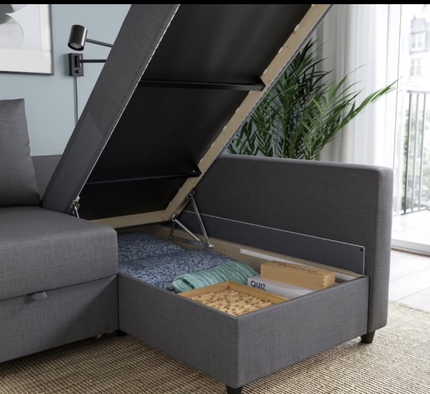 Sectional Sofa Bed with Storage - photo 2
