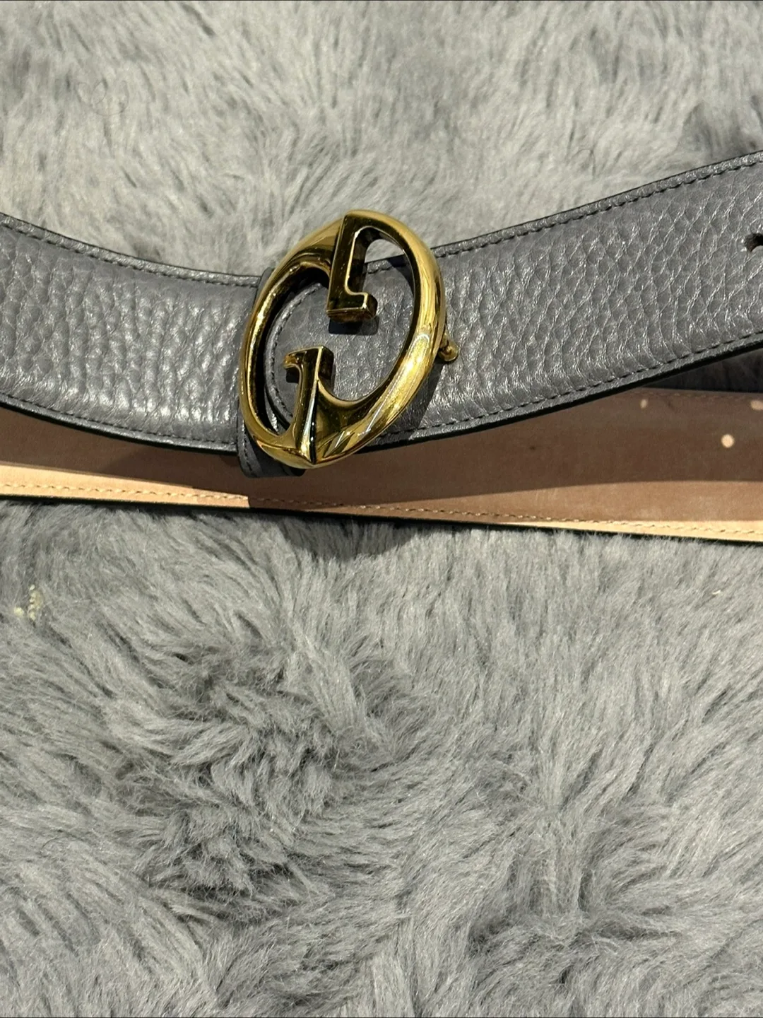 Gucci Leather Belt with Gold Buckle thumbnail
