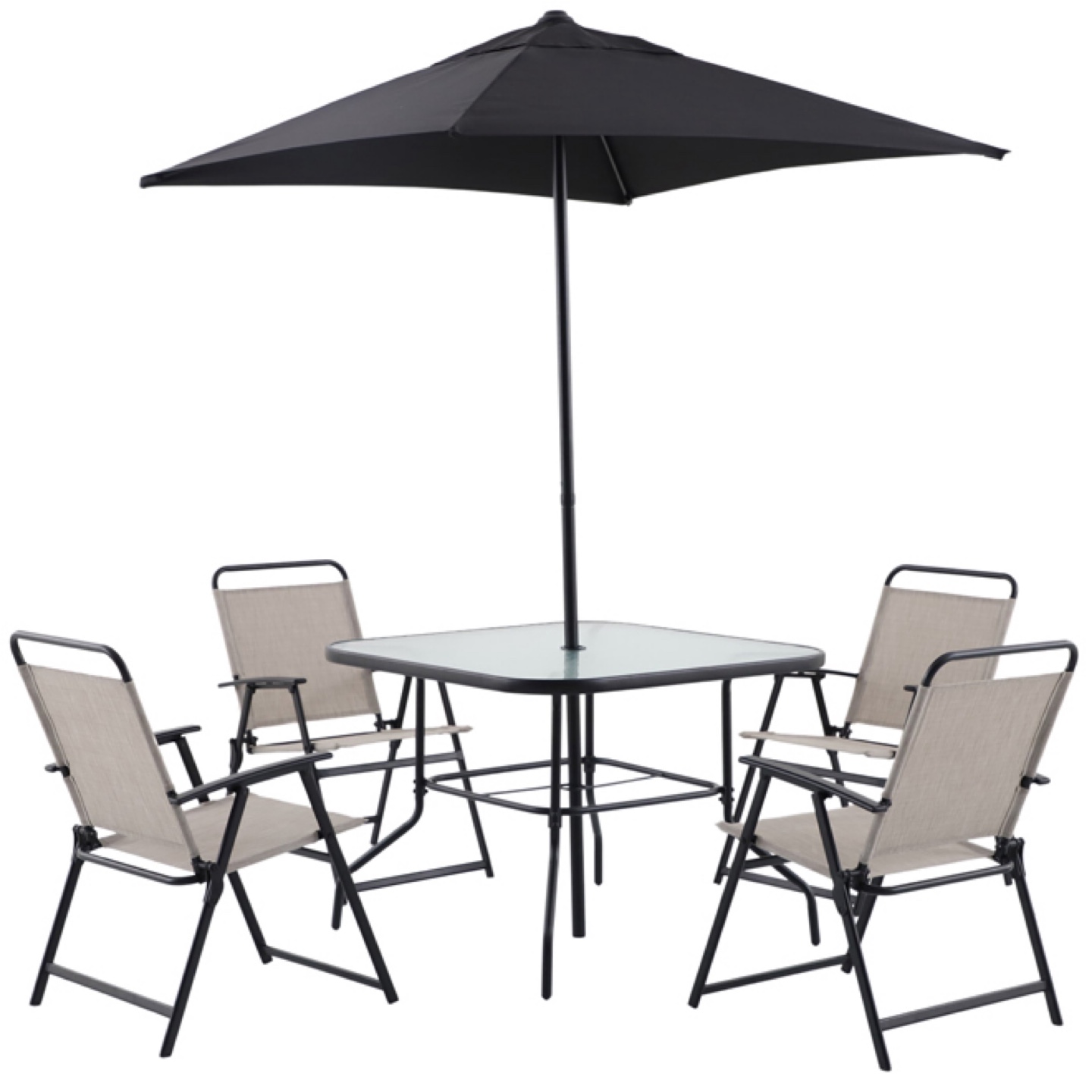 Outdoor Dining Set with Umbrella 5-piece