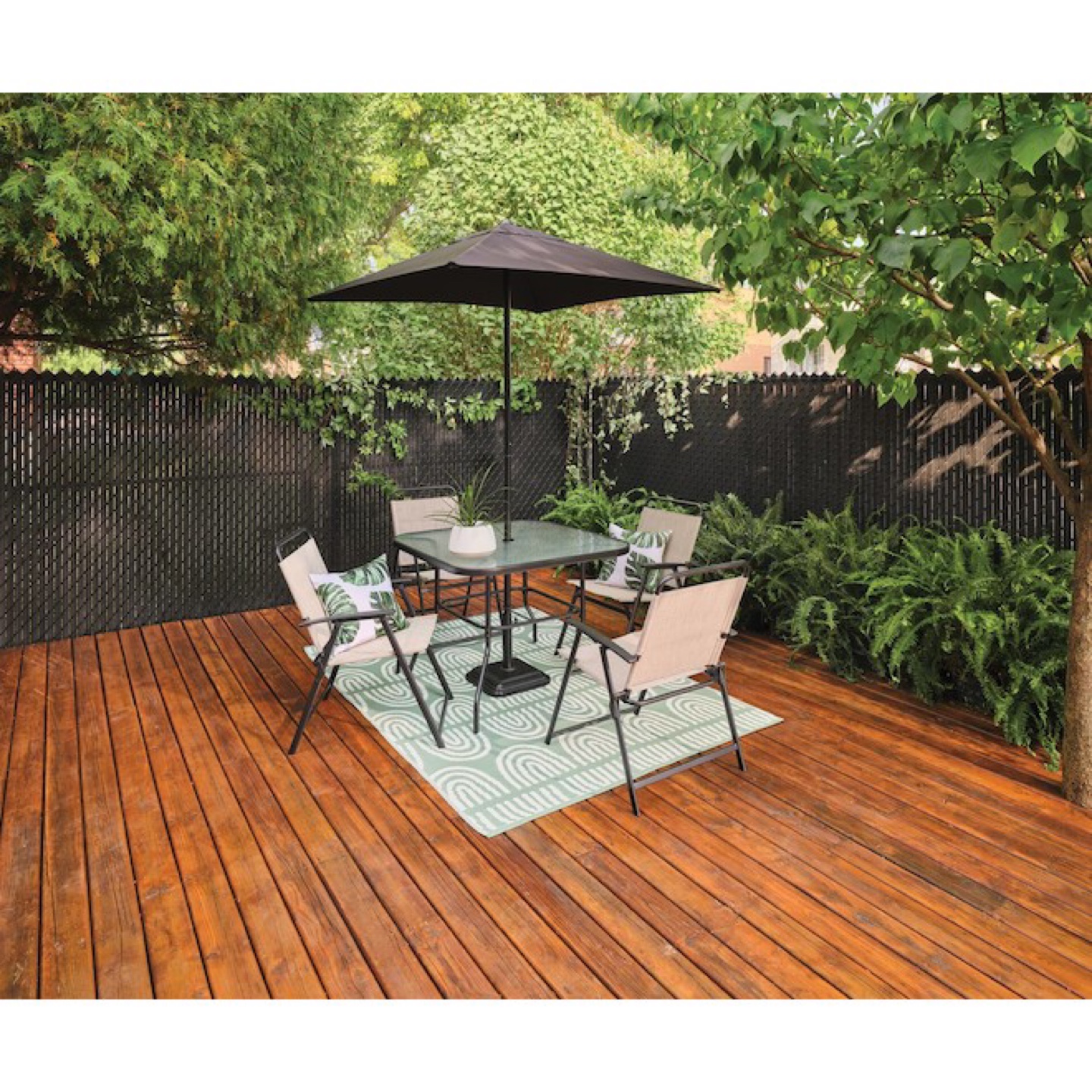 Outdoor Dining Set with Umbrella 5-piece - photo 3