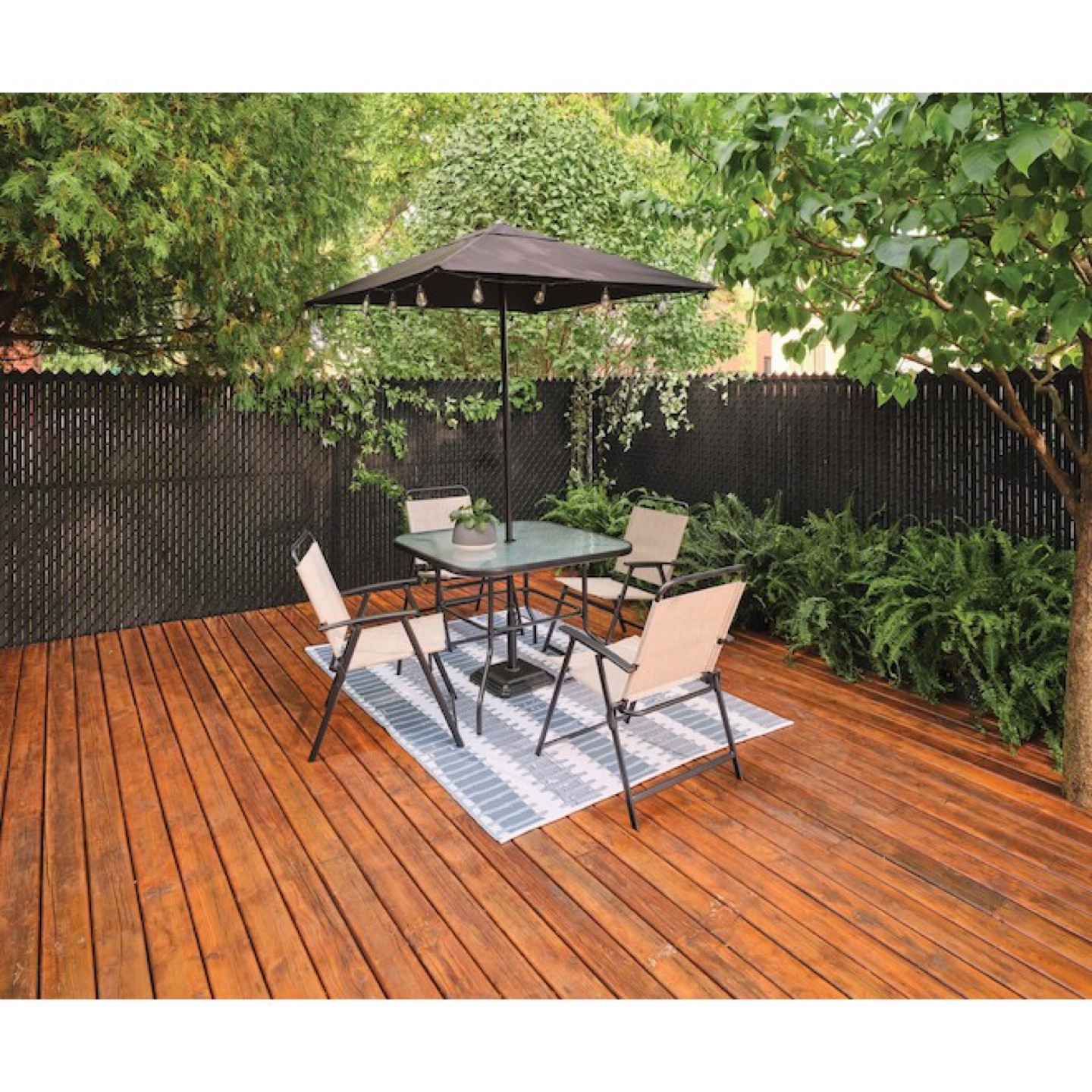 Outdoor Dining Set with Umbrella 5-piece - photo 2