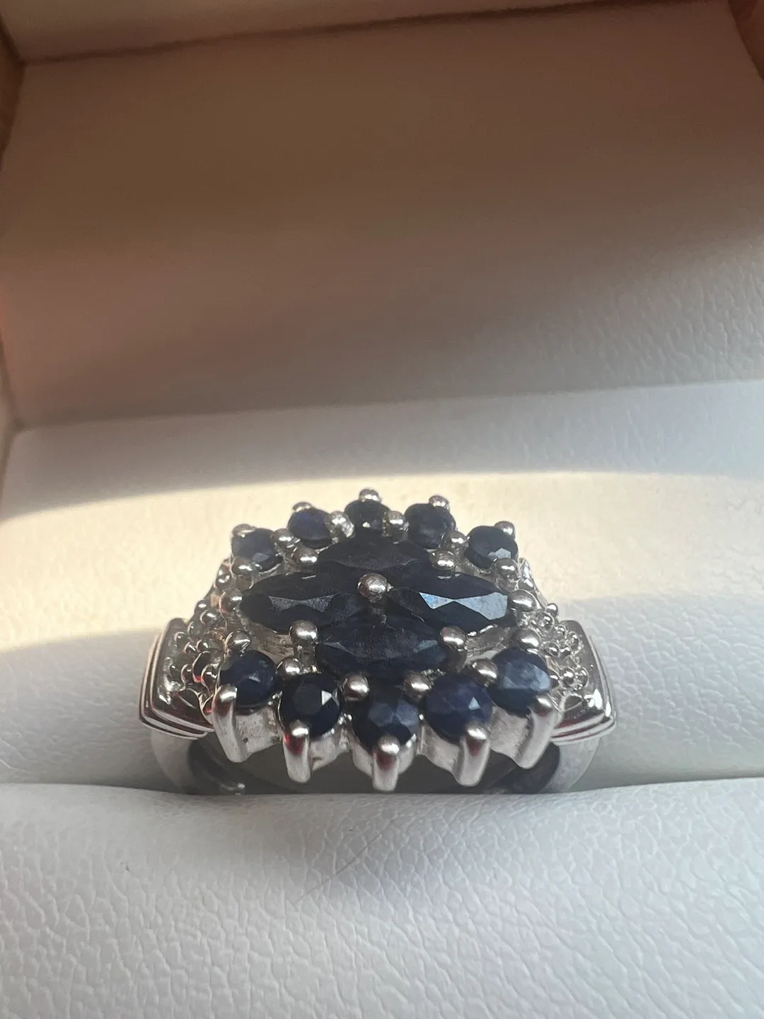 925 silver  Ring with sapphires thumbnail