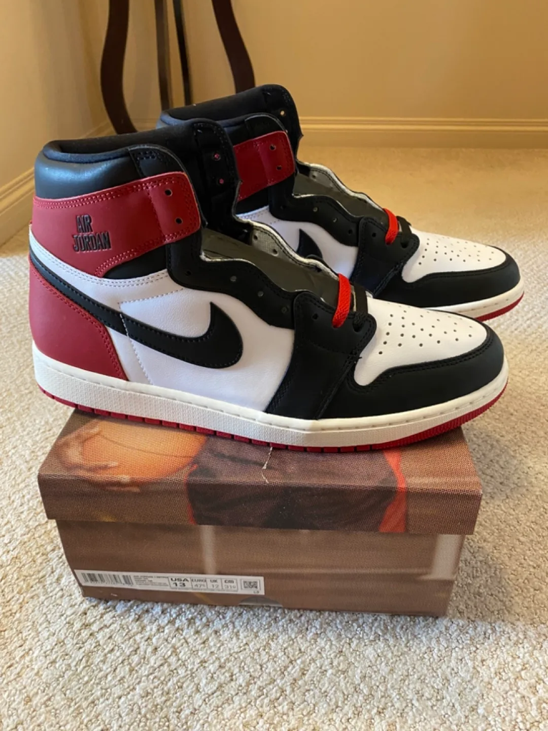 Jordan 1 High Black Toe Reimagined Size 13 with receipt thumbnail