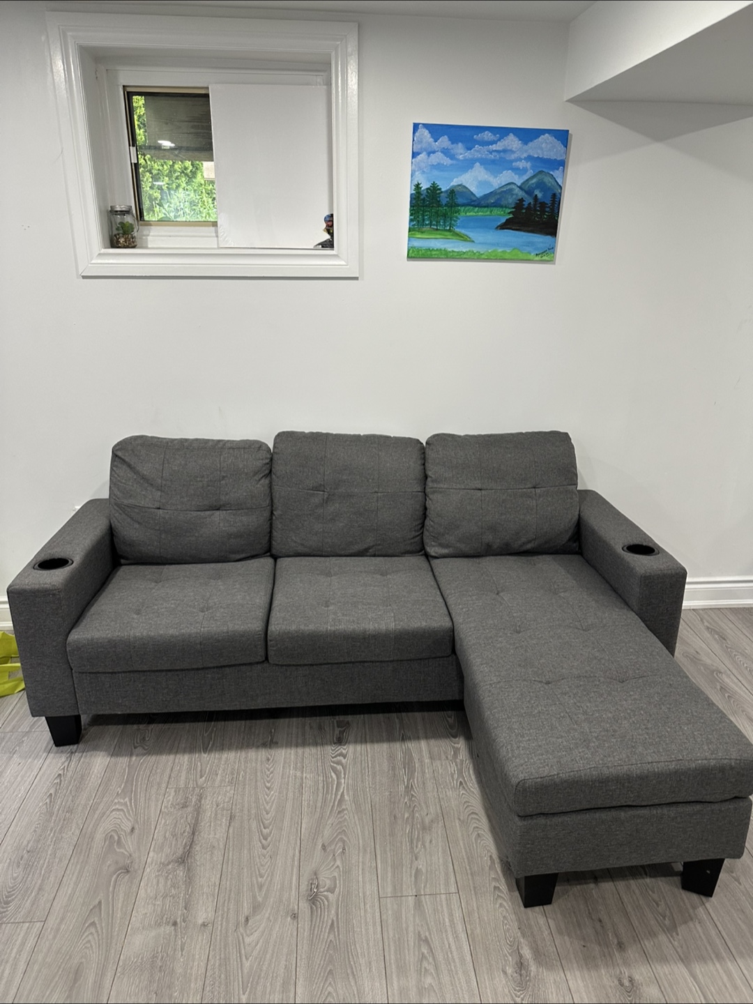 L shape 3 seater Sofa with Cup Holders - photo 3