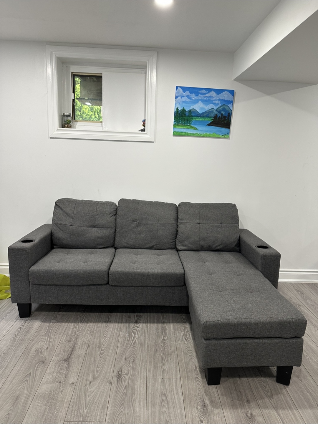 L shape 3 seater Sofa with Cup Holders - photo 2