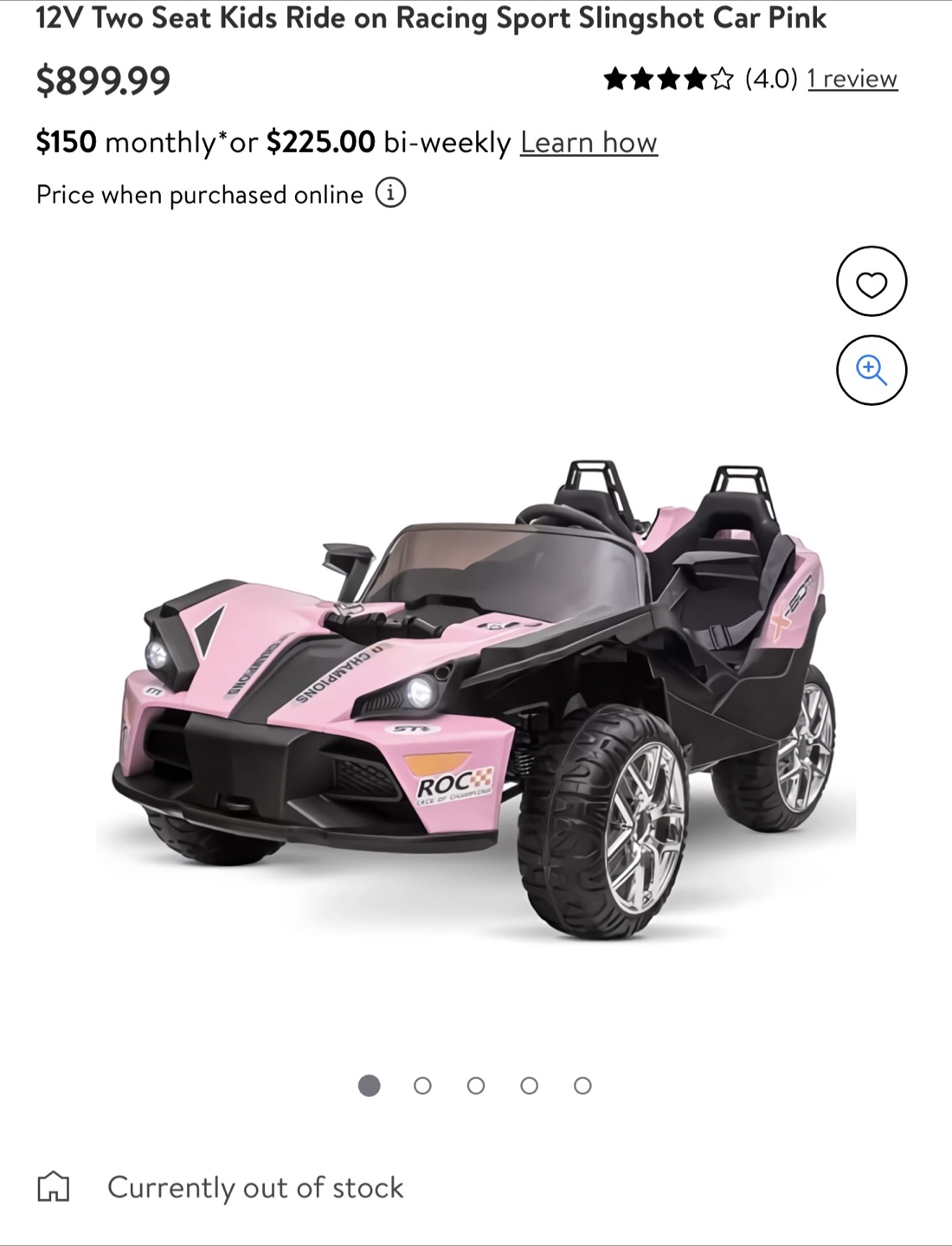 Racing Sport Slingshot Car Pink (Brand New)