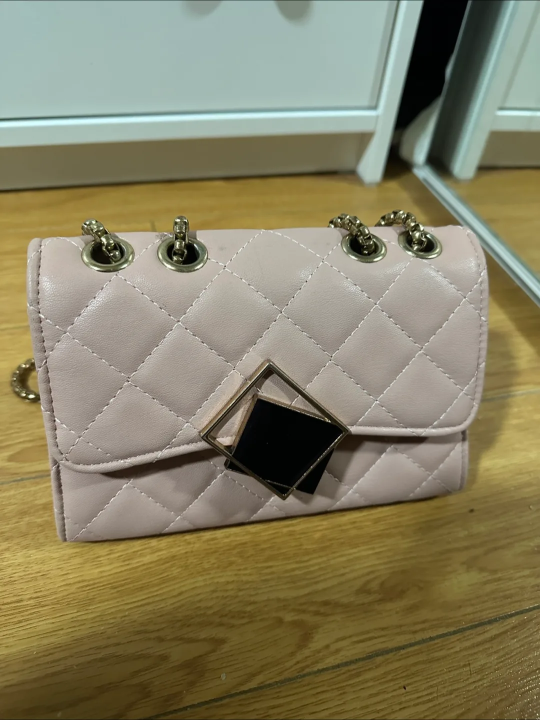 Pink Quilted Crossbody Bag thumbnail