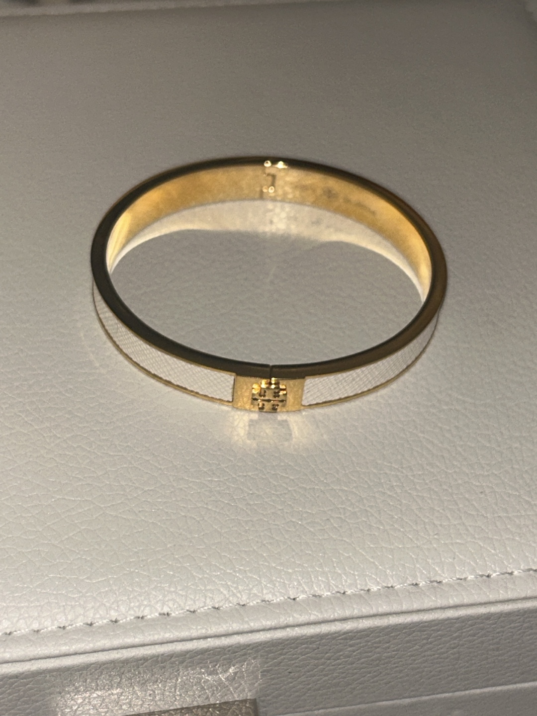 Tory Burch Gold and White Bracelet