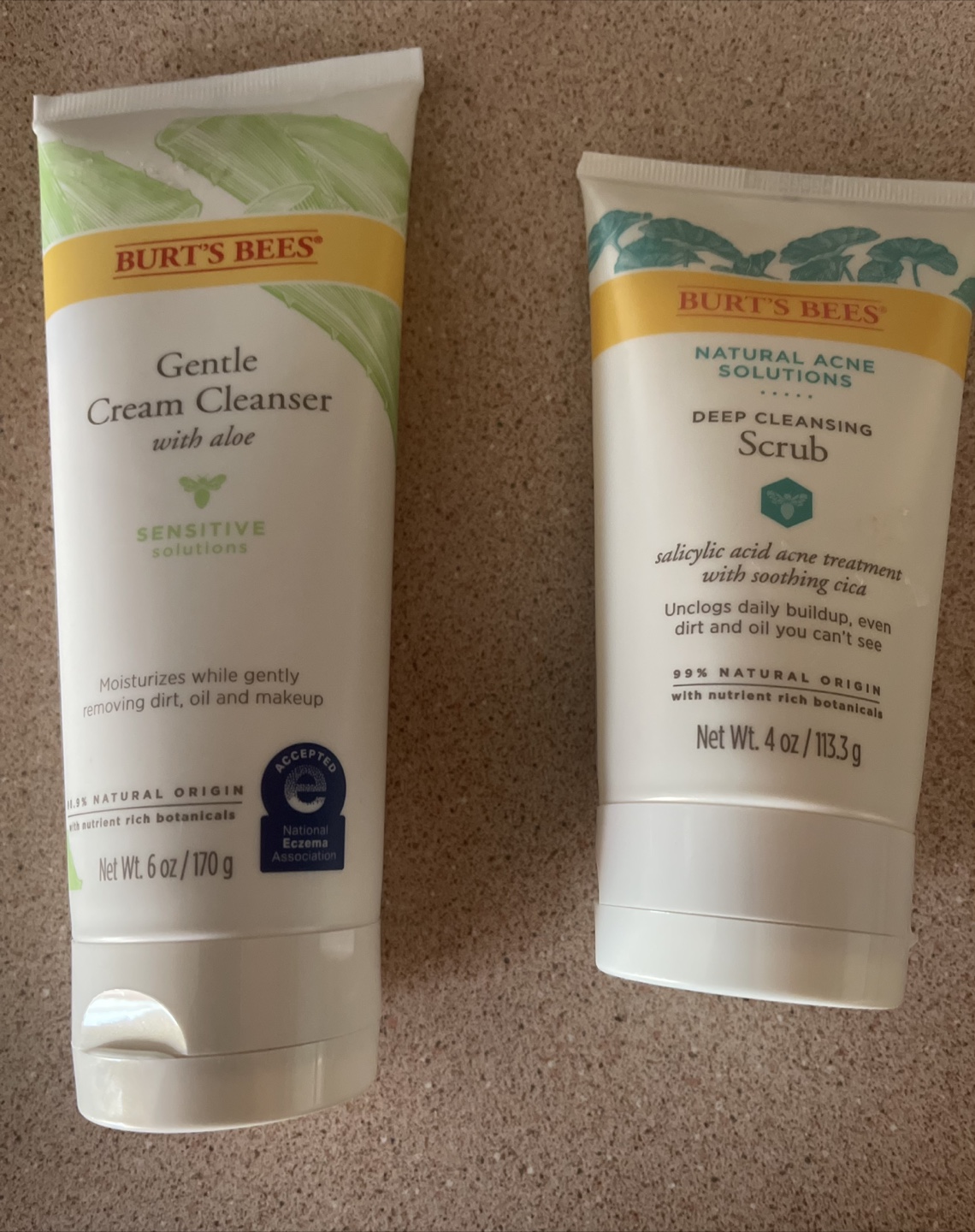 Burt's Bees Gentle Cream Cleanser & Deep Cleansing Scrub