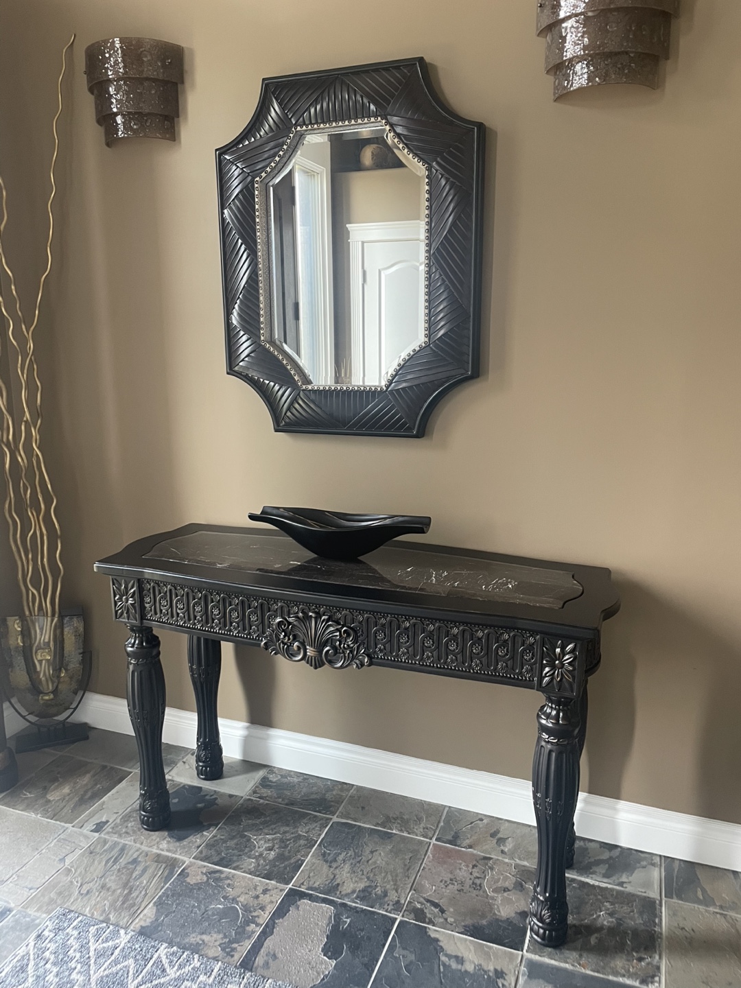 Ornate Console Table with Mirror