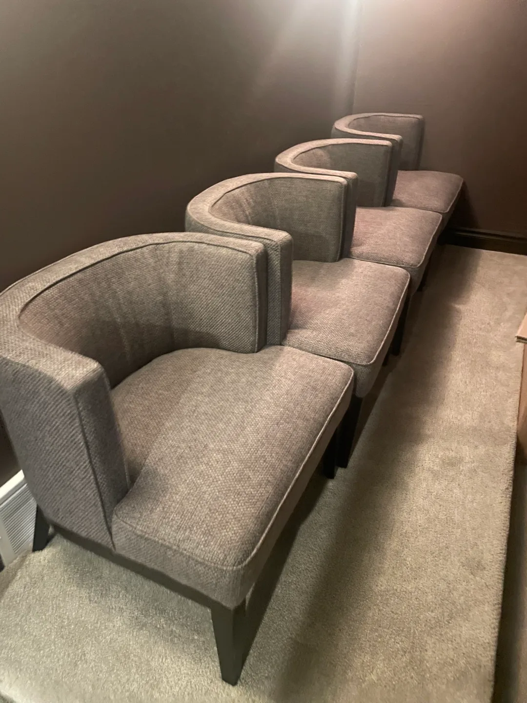 Set of 6 Gray Upholstered Chairs thumbnail