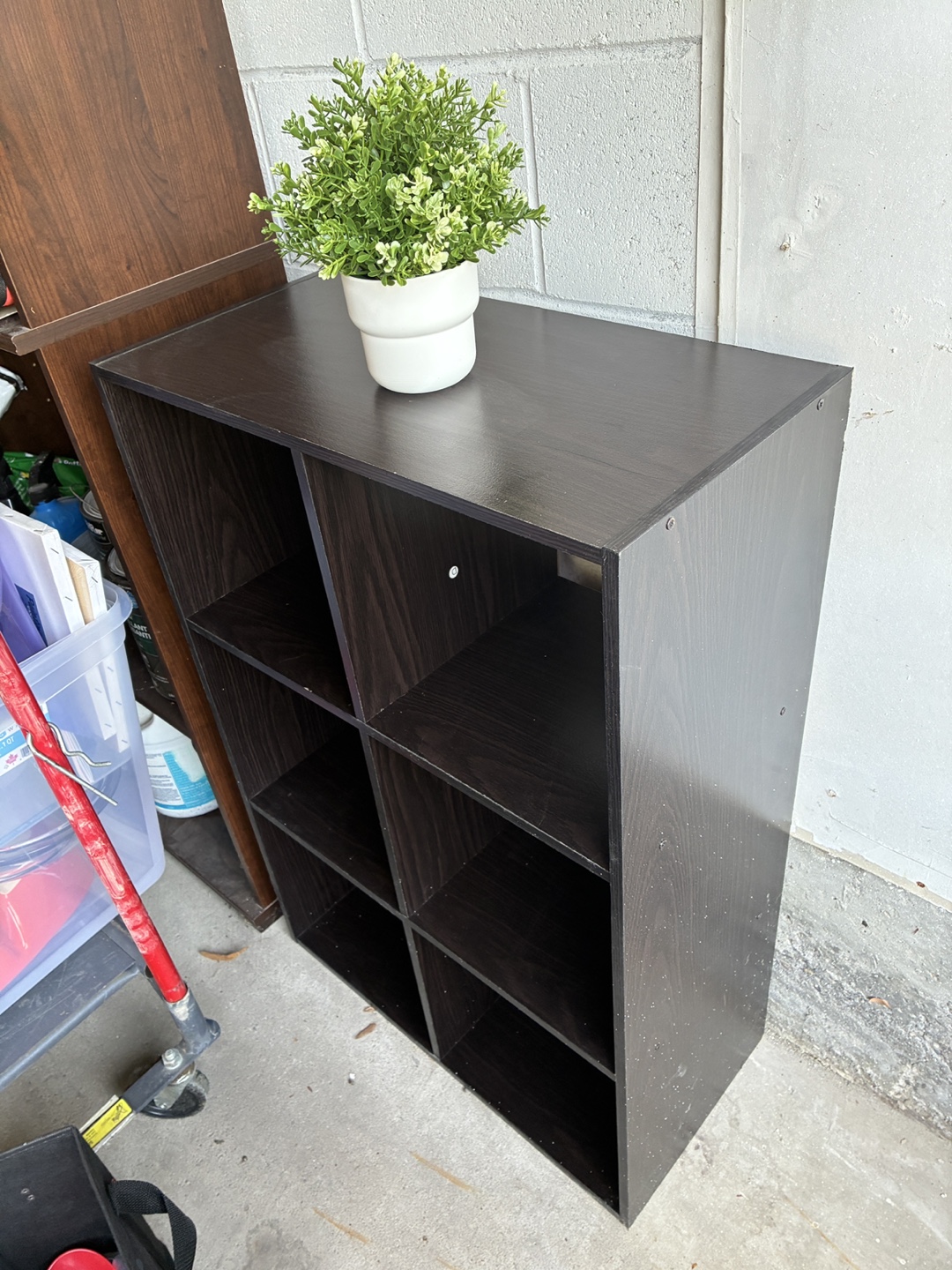 Dark Brown Cubby Shelf