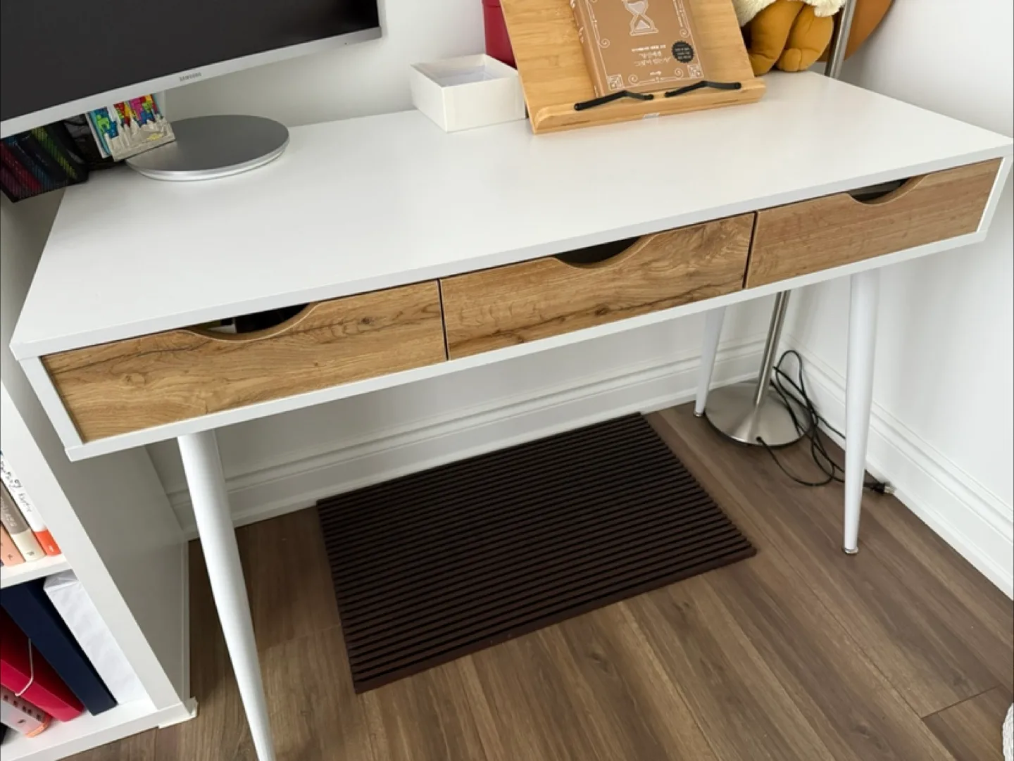 White Desk with Three Drawers thumbnail