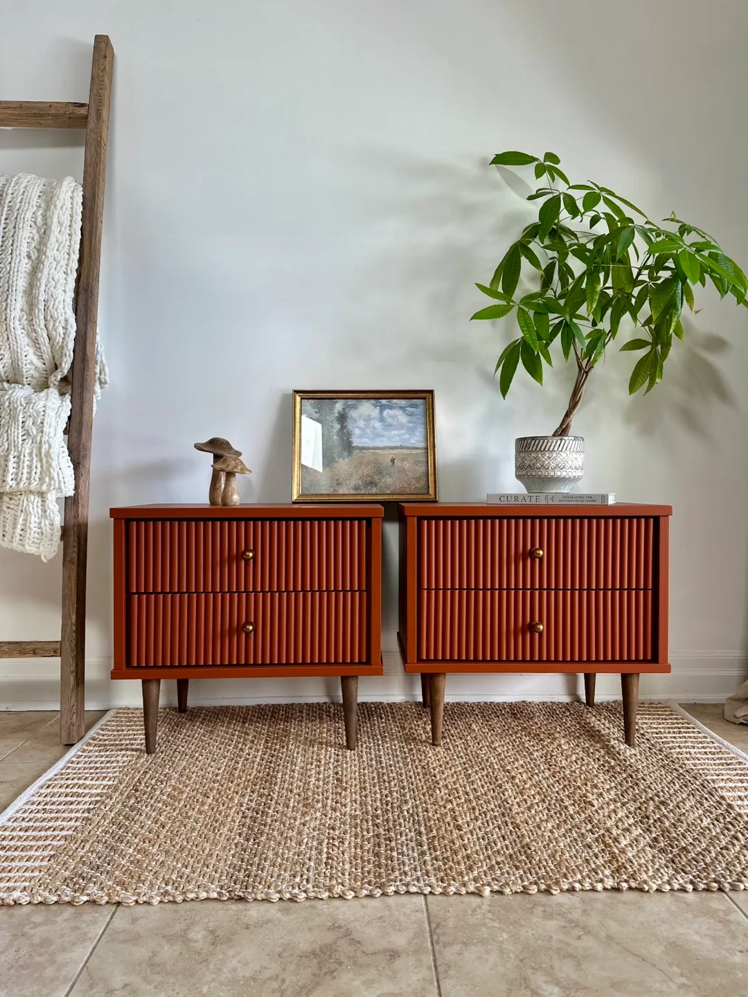Refinished Fluted MCM Nightstands thumbnail