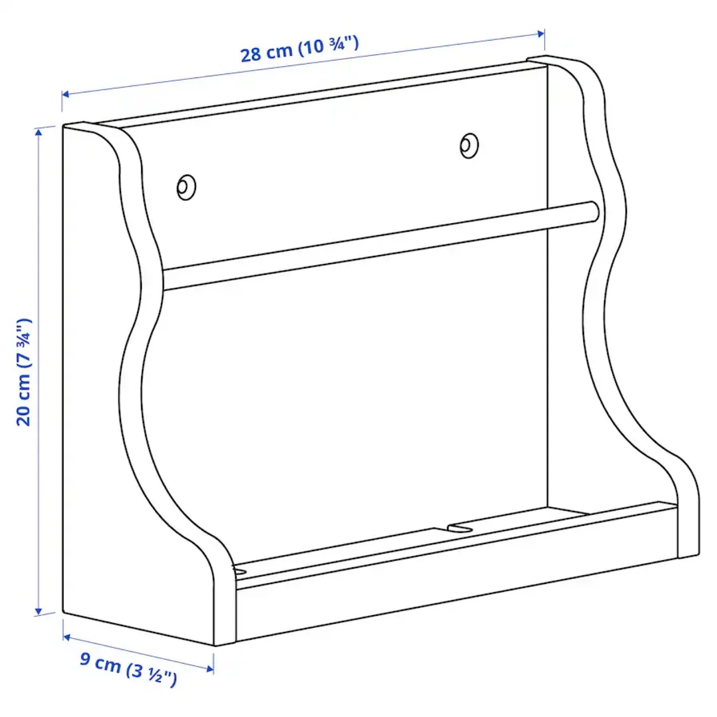 IKEA discontinued LEVLA Wall-Mounted Shelf with Hooks image indicator(4)