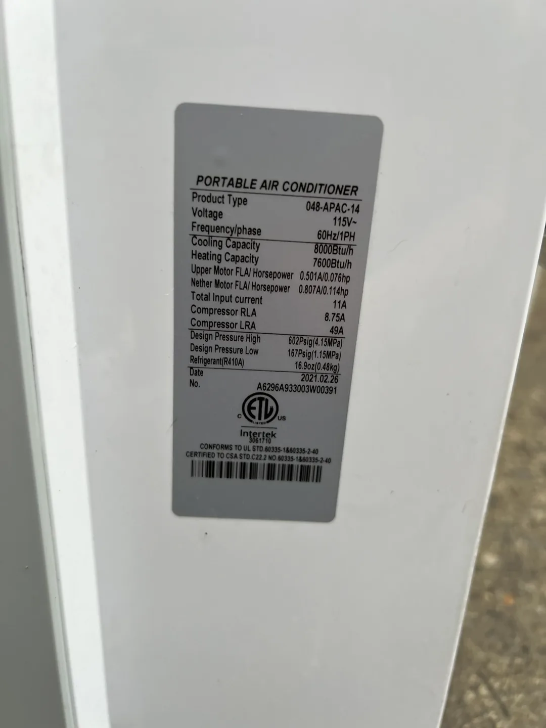 Portable Air Conditioner image indicator(4)