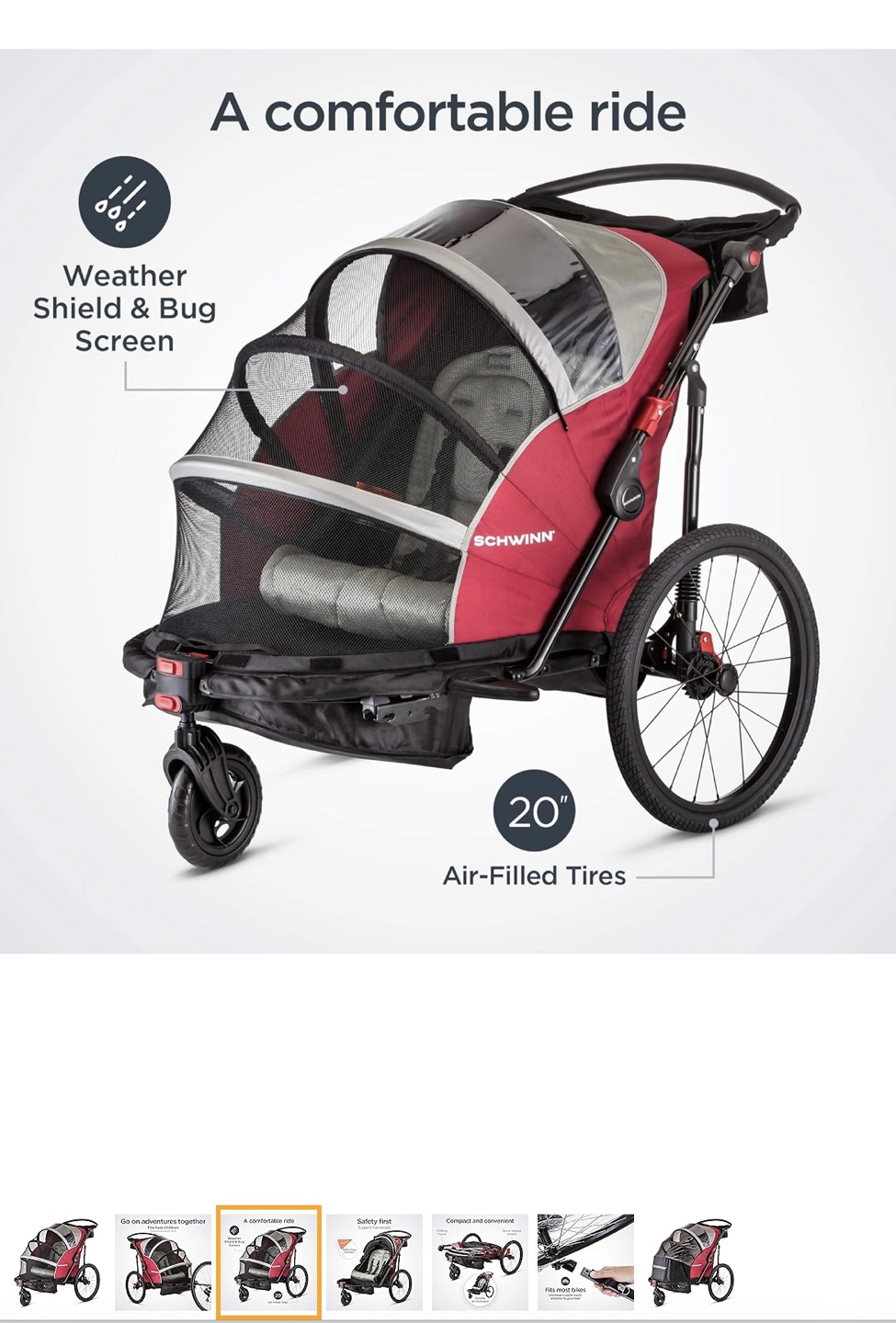 Schwinn Joyrider Two Seat Bike Trailer - photo 4