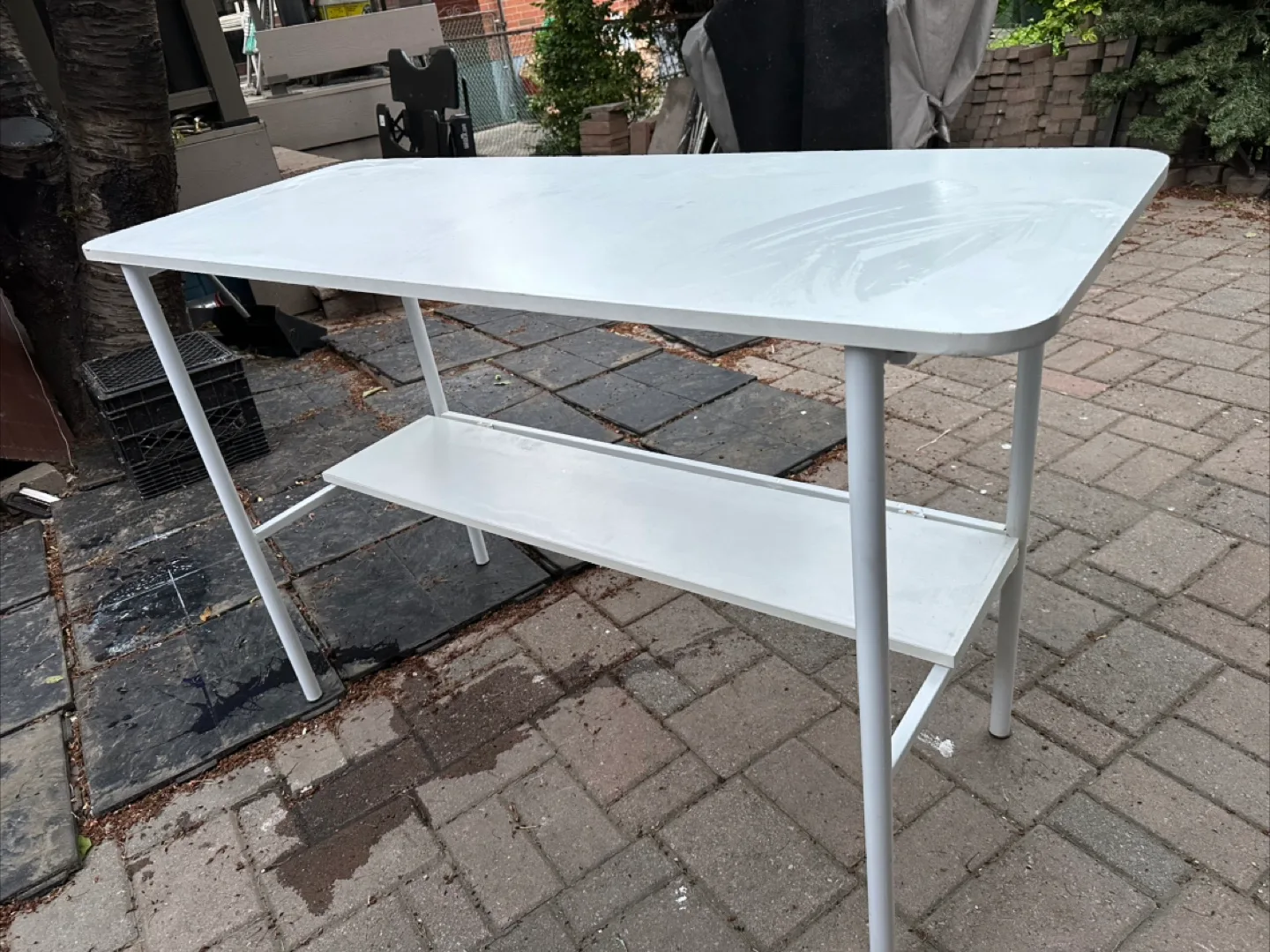 White Table with Shelf thumbnail