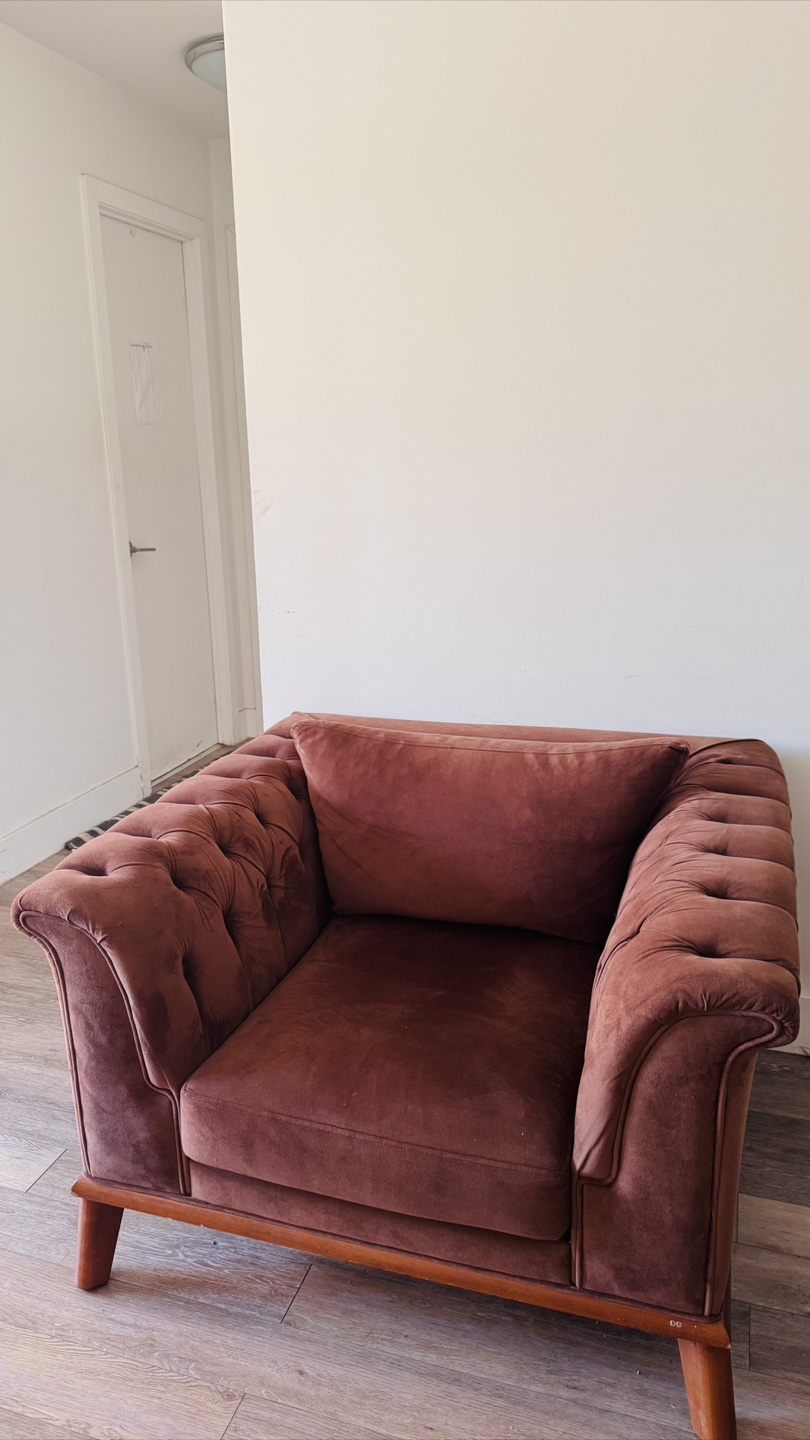 Luxury Brown velvet sofa and chair (Dogtas) - photo 2