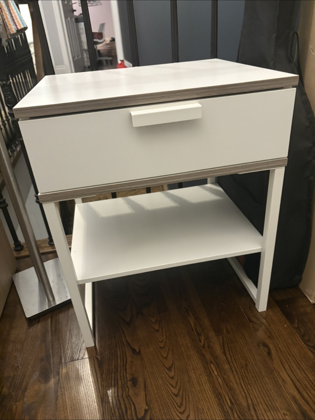 IKEA Modern White Nightstand with Drawer