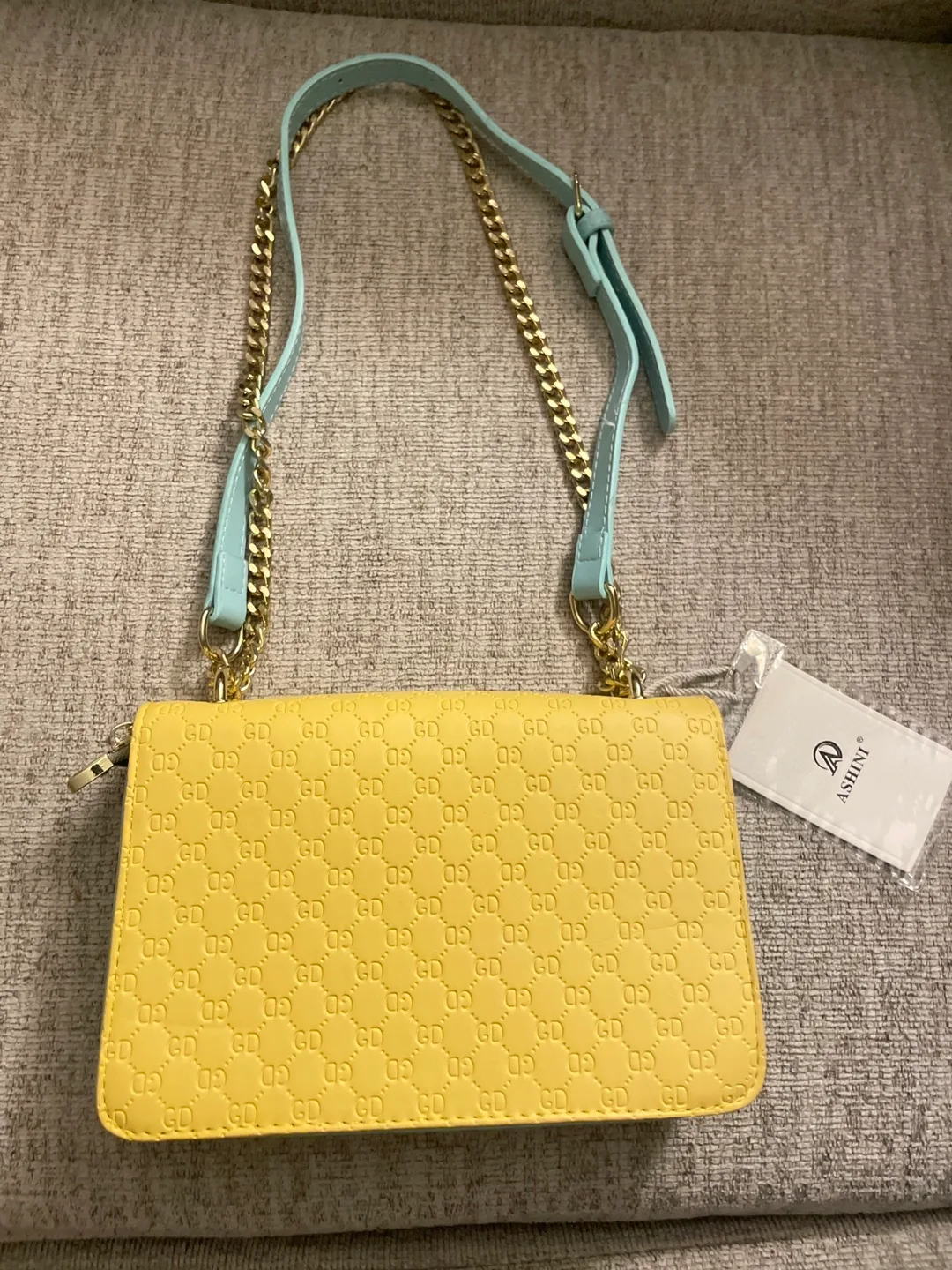 Ashini Yellow and Blue Shoulder Bag image indicator(3)