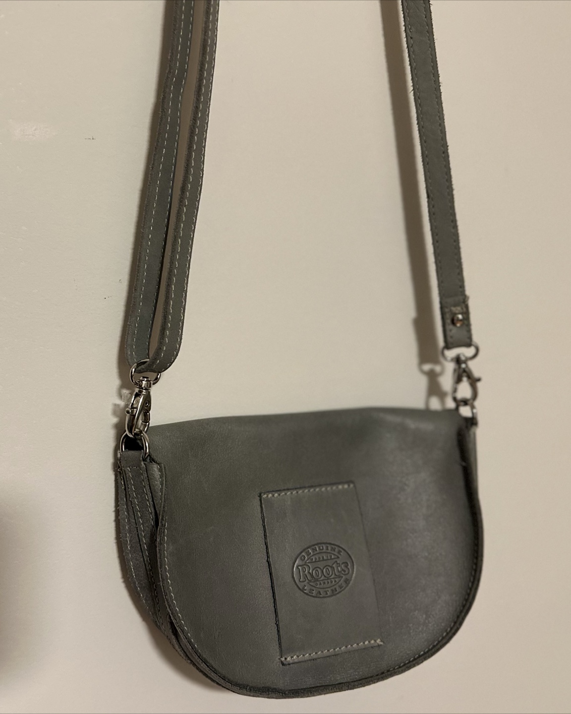 Genuine Leather Grey Crossbody Bag - photo 4