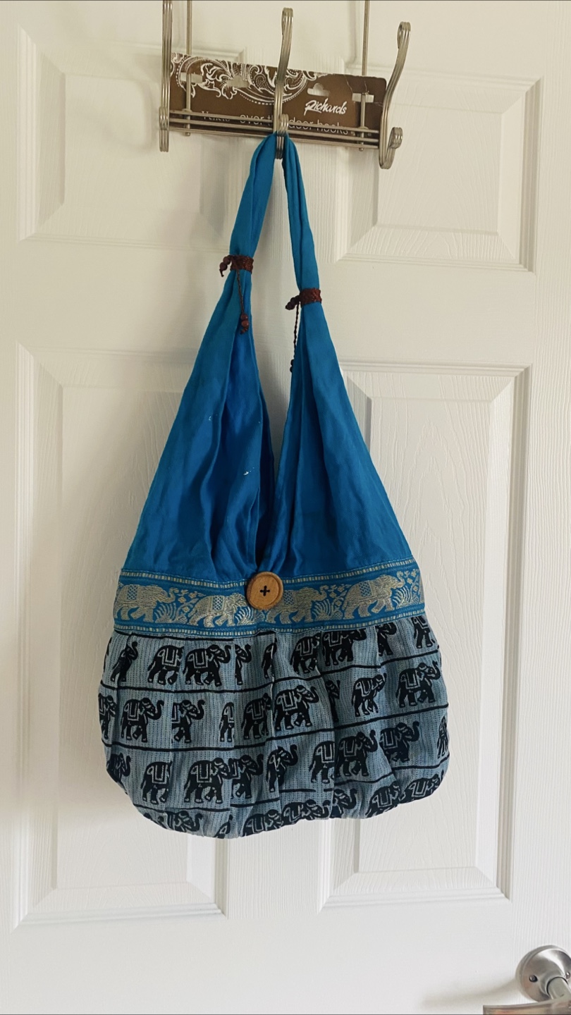 Blue Shoulder Bag and Brown Bear Backpack Set