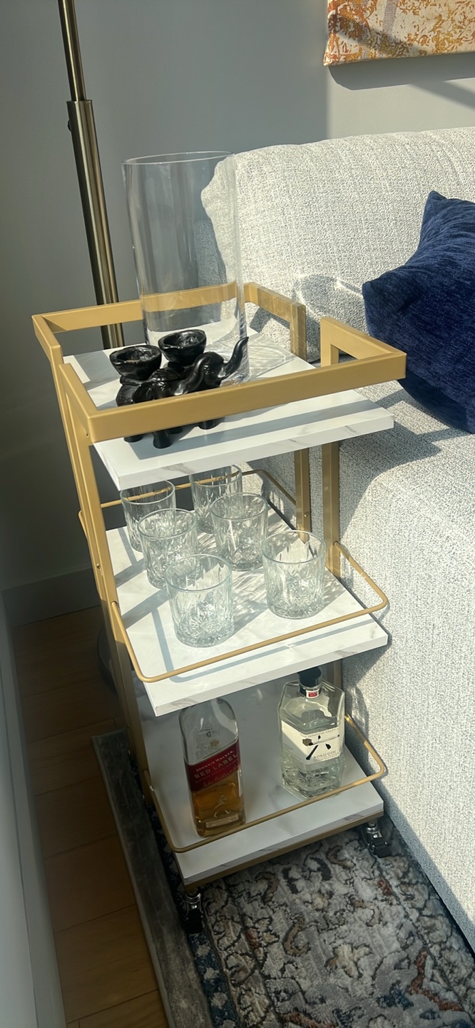 Elegant Rolling Bar Cart - photo 2