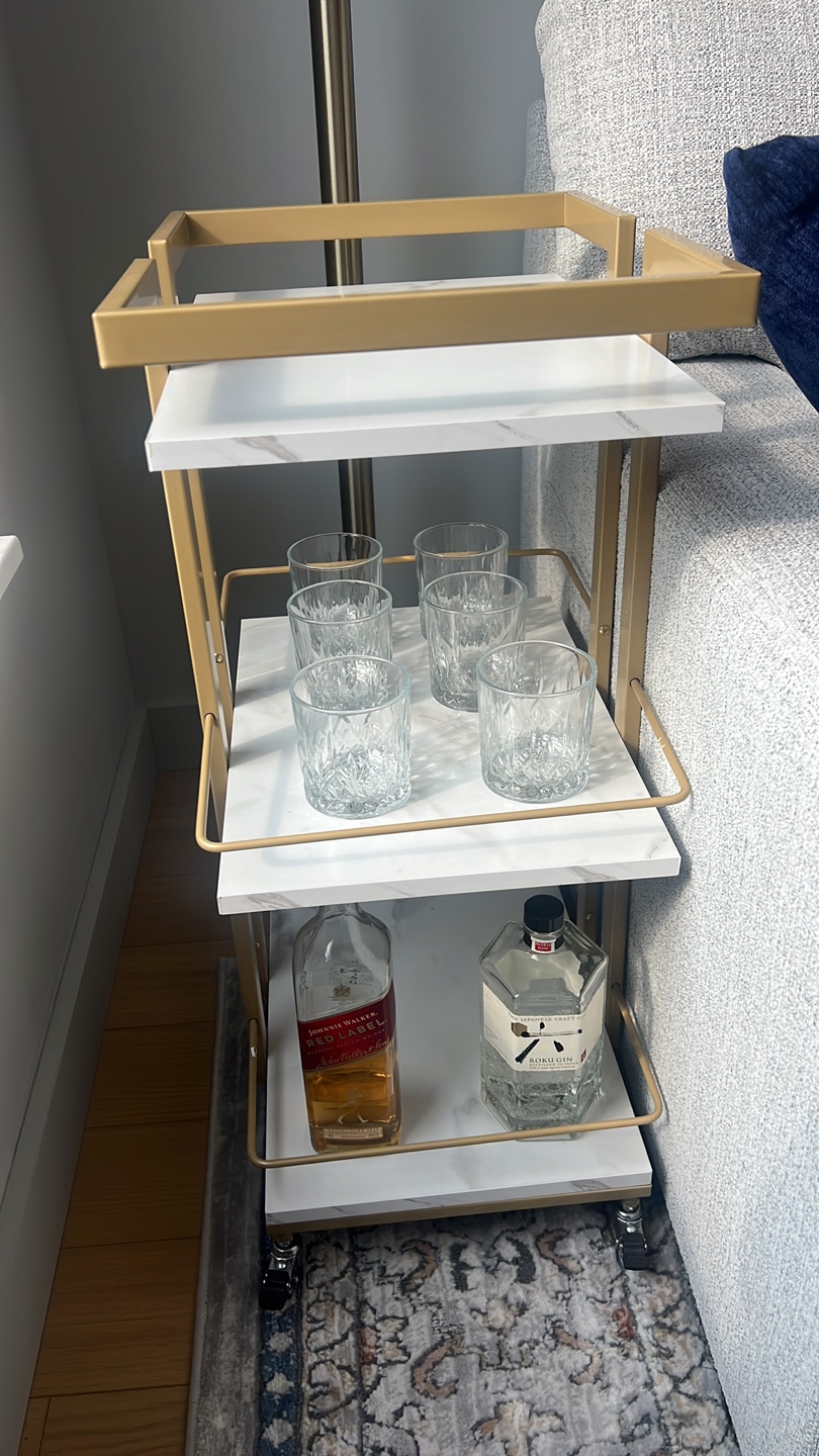 Elegant Rolling Bar Cart