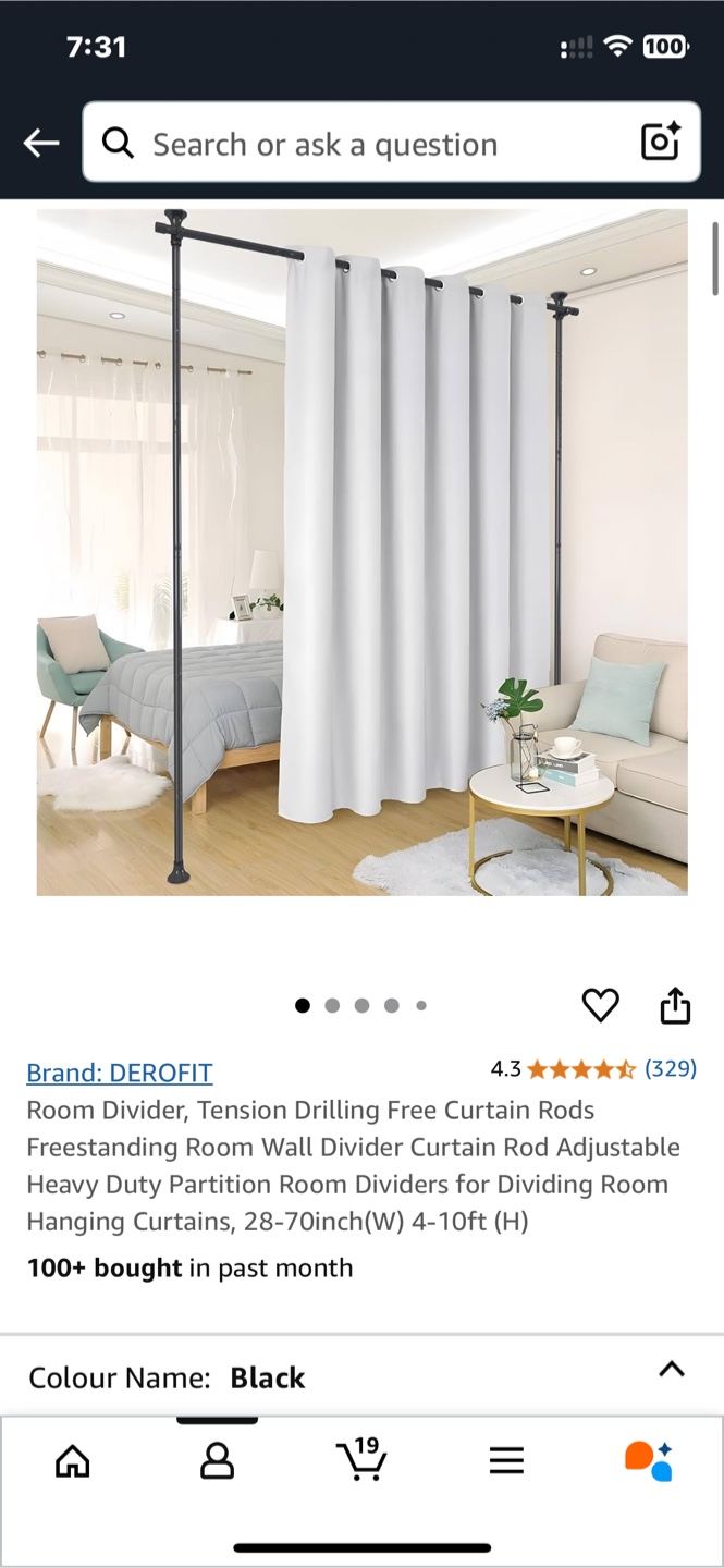 Moving Sale: Room Divider Curtain Rods