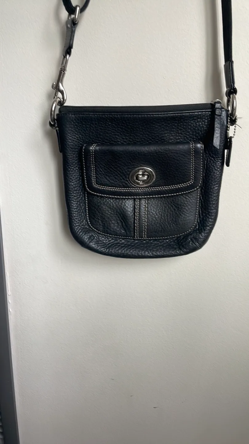 Coach Black Leather Crossbody Bag thumbnail