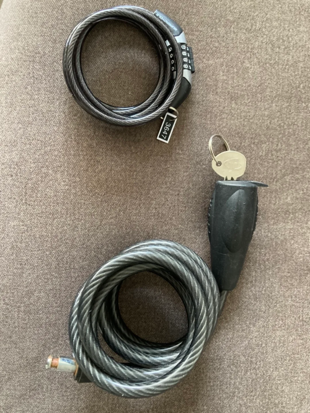Bike lock with key and combination thumbnail