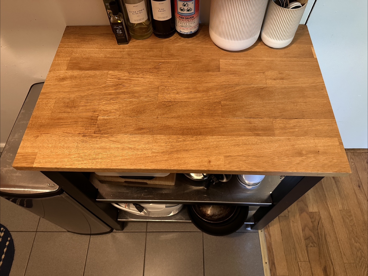 Kitchen Cart with Wooden Countertop - photo 3