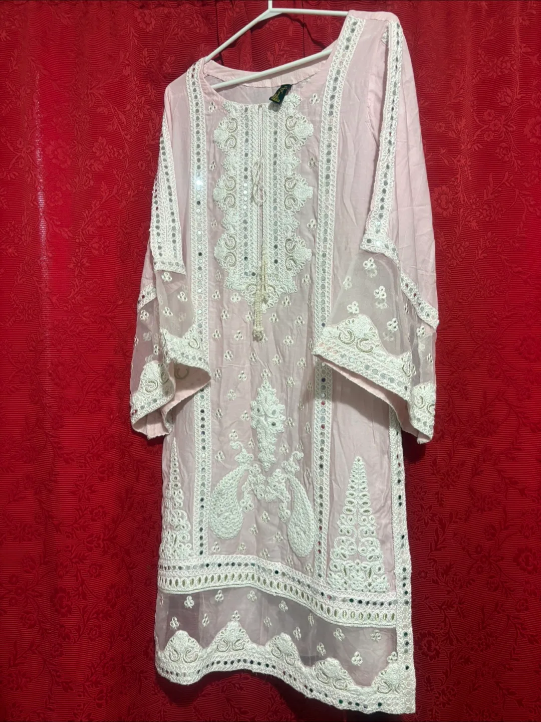 Karma Collection Pink Embroidered Suit - Medium thumbnail