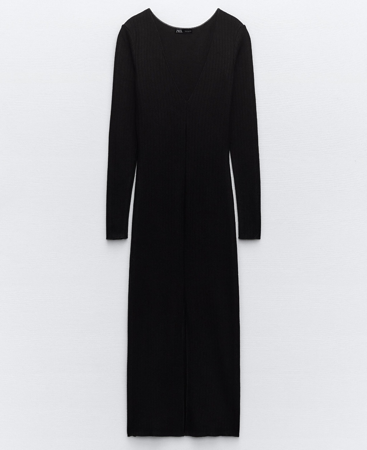 Zara Black Ribbed Dress
